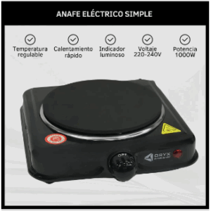 Anafe Eléctrico 1 Hornalla 1000w 5 Potencias