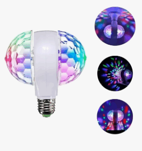 Lampara Foco Luces Fiesta Led Giratoria Doble Rgb Boliche